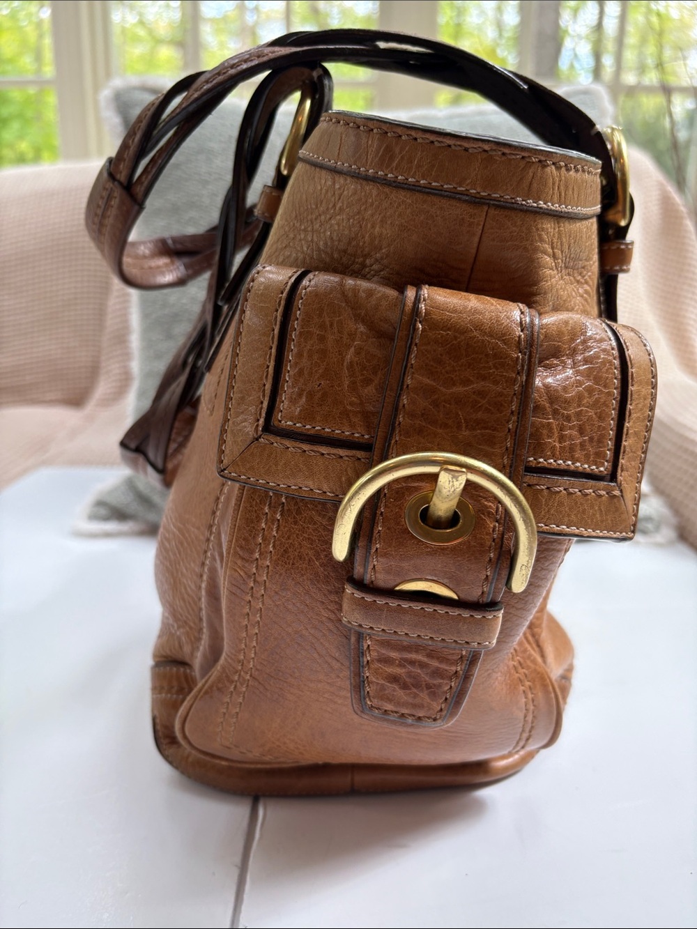 Coach Y2K SoHo Tote, Braided Handles, British Tan, Brass Hardware - Mint - Picture 5 of 11